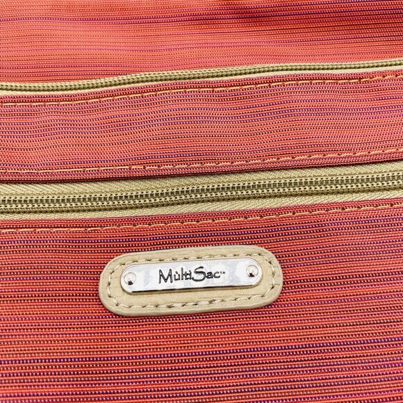 MultiSac Purse Crossbody Light Red Bag Strap Multiple Pockets Zip Snap Wallet - Picture 2 of 8